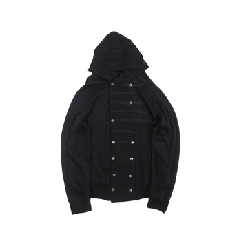 WHISTLEHUNTER Military Tape-Trim Hooded Cardigan