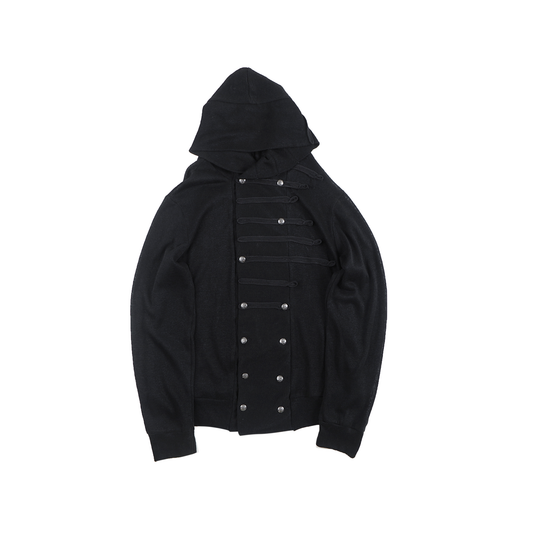 WHISTLEHUNTER Military Tape-Trim Hooded Cardigan