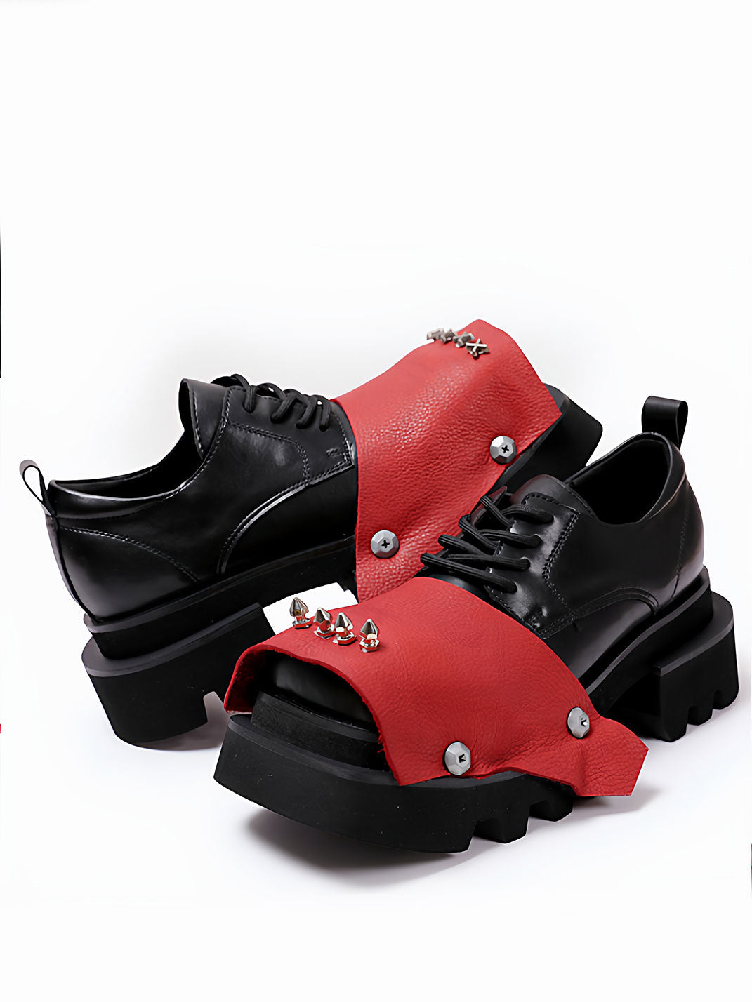 Black Trendy Square-Toe Derby Shoes