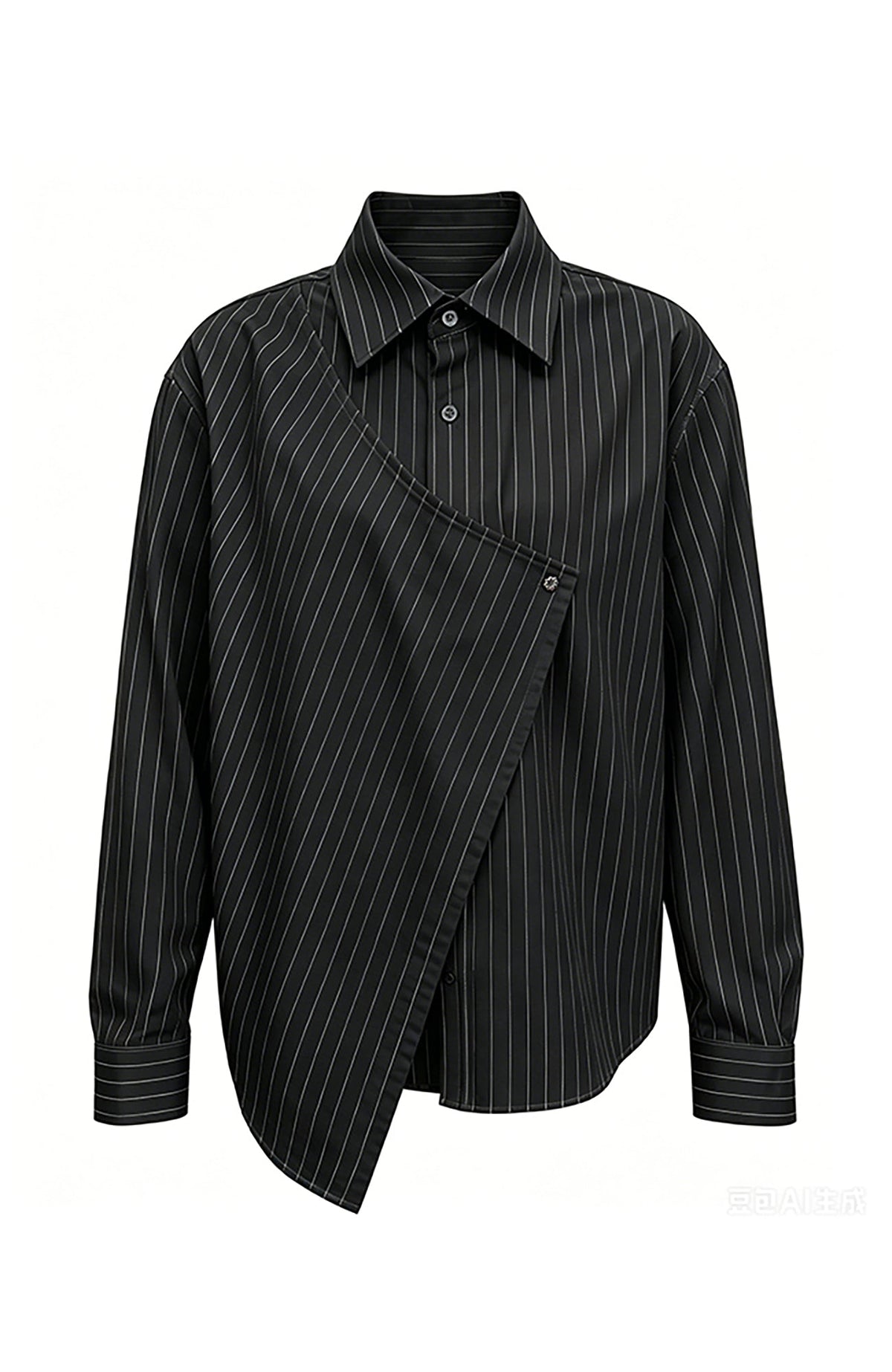 KREATE Asymmetric Layered Stripe Shirt