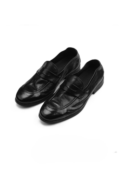Washed Leather Loafer Shoes