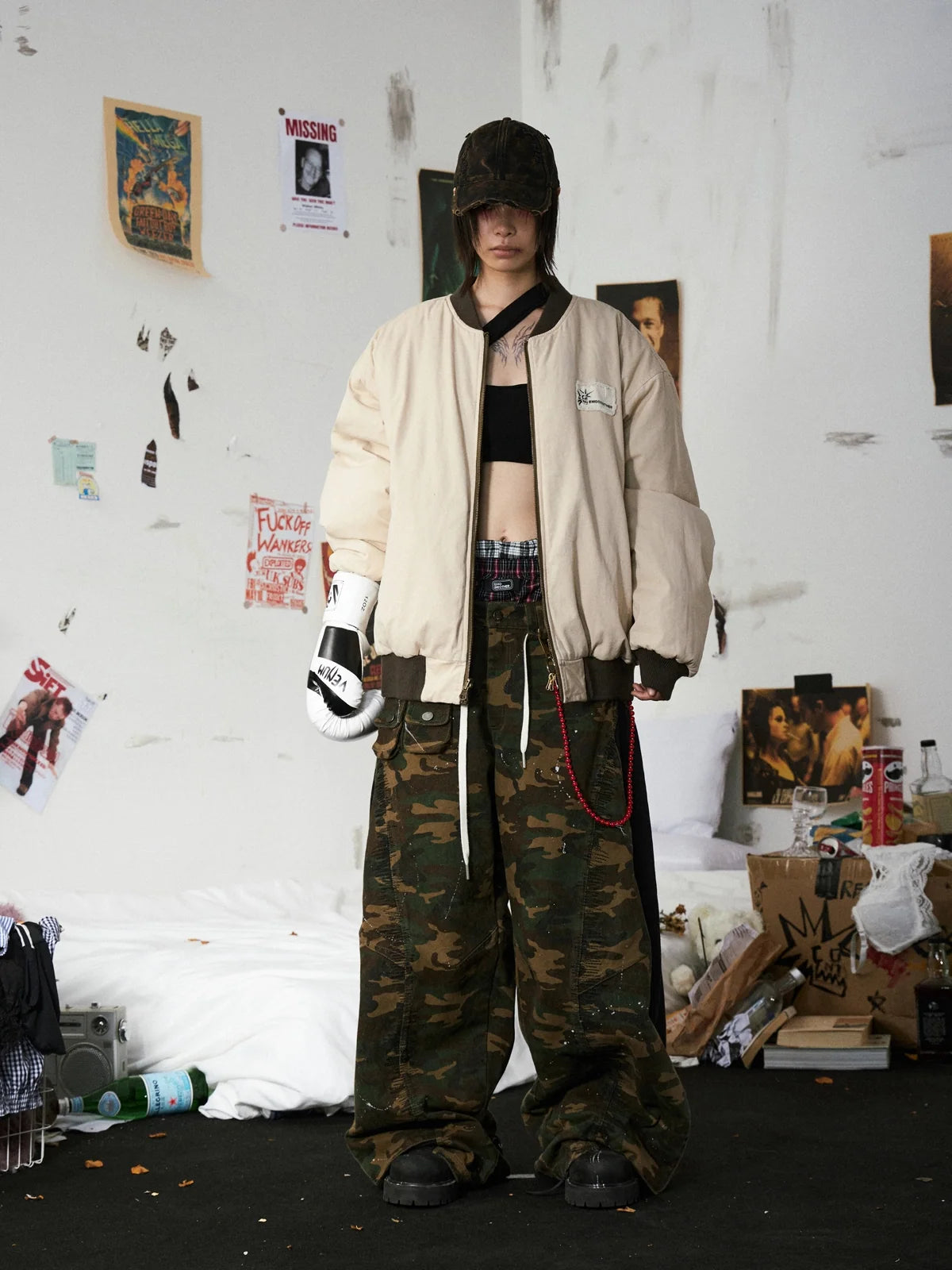 Punk Camo Reversible Cotton Coat