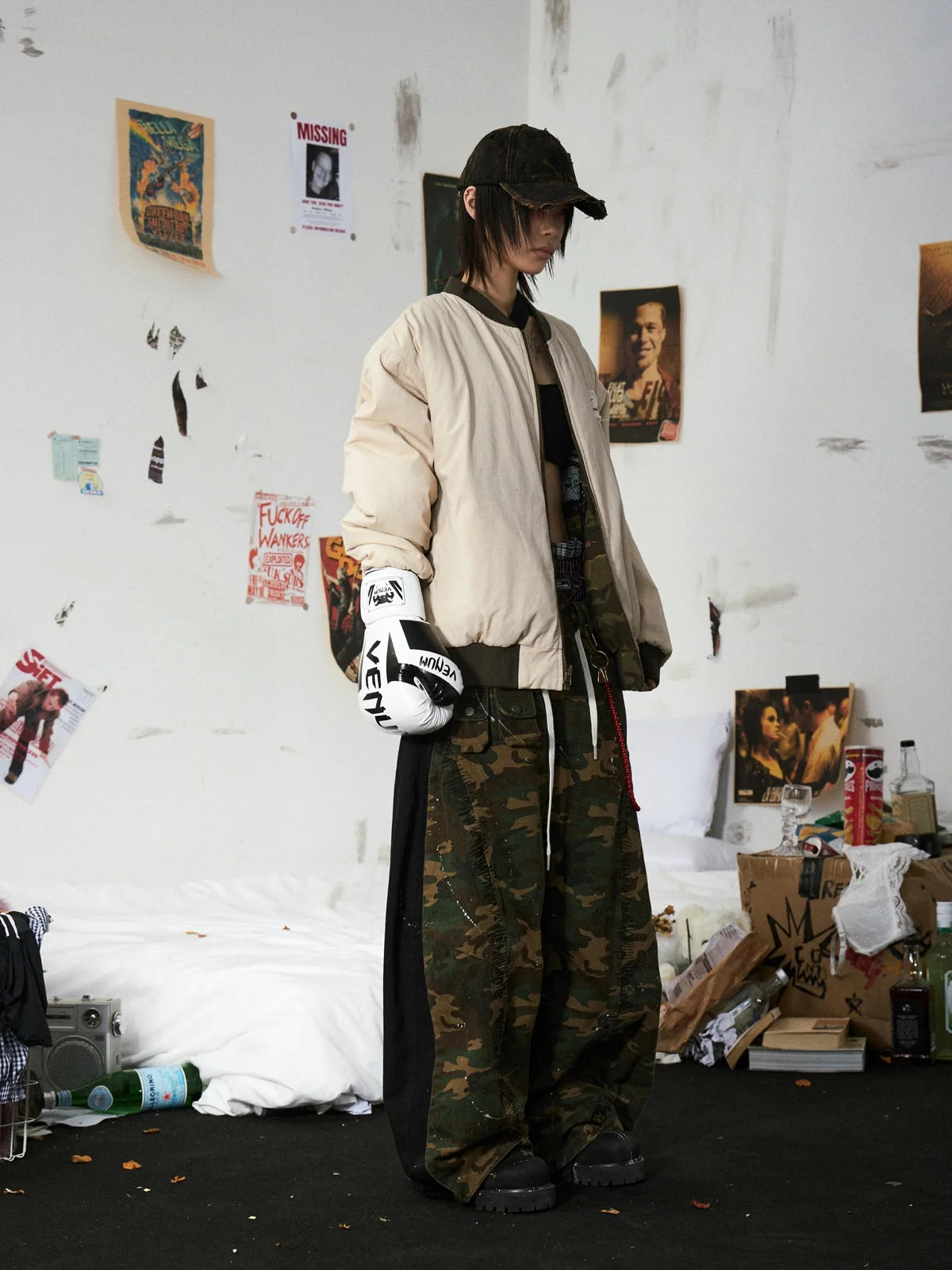 Punk Camo Reversible Cotton Coat