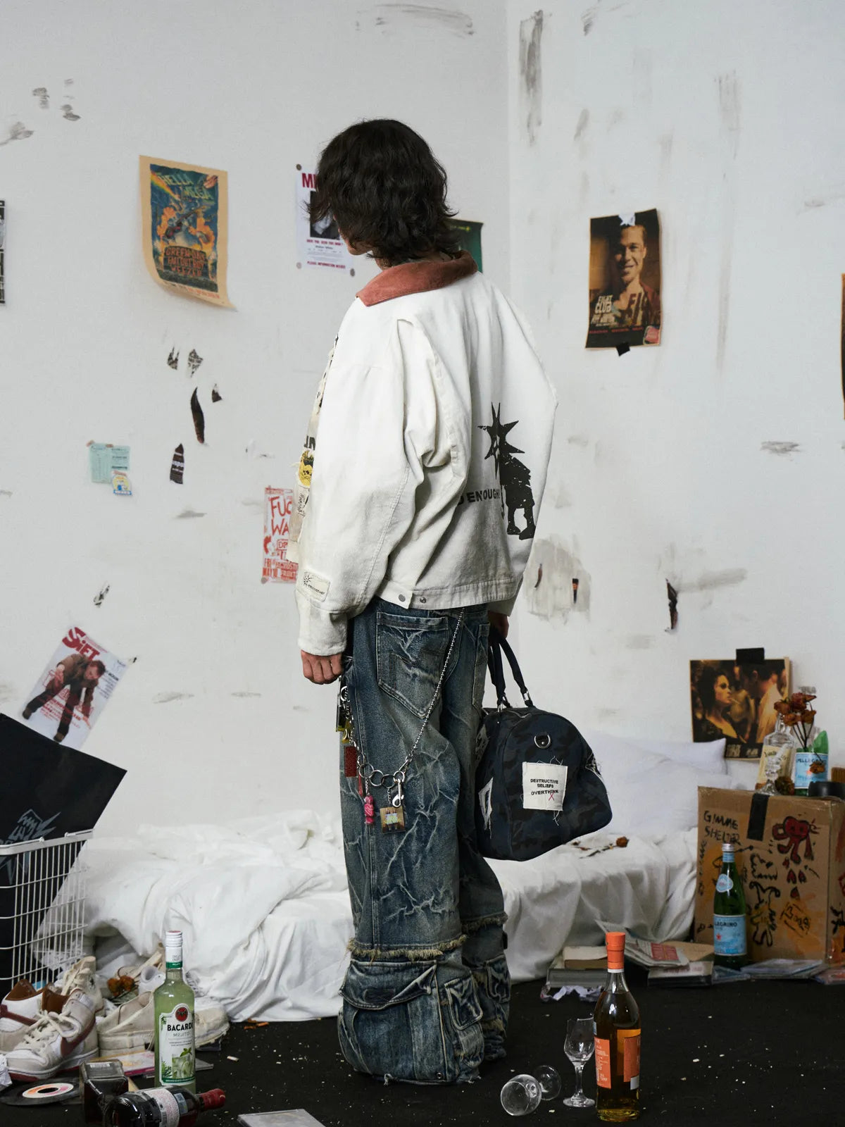 Double Waistband Cargo Jeans
