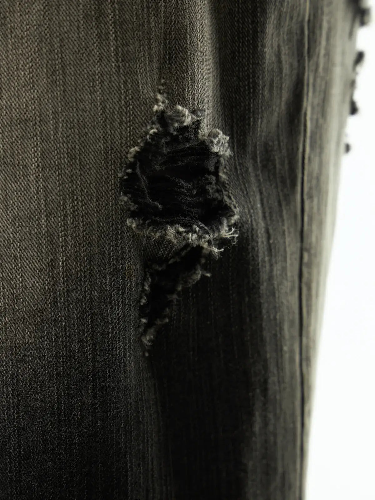 Black Distressed Flared Jeans