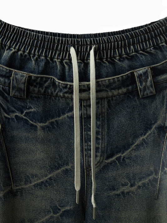 Double Waistband Cargo Jeans