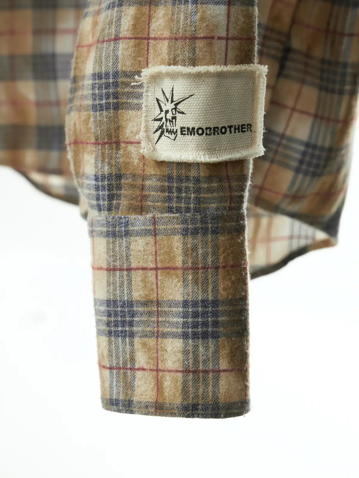 EMO Grunge Patchwork Stain Plaid Shirt