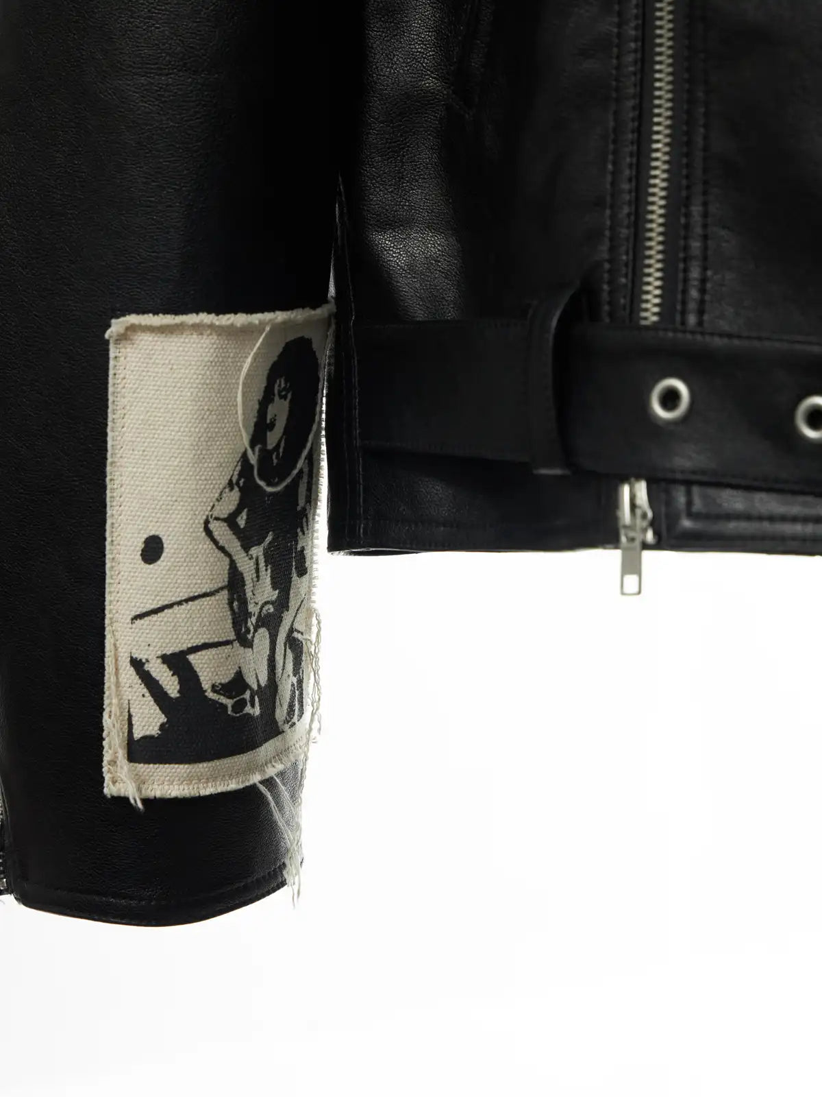 Punk Embroidered Leather Jacket