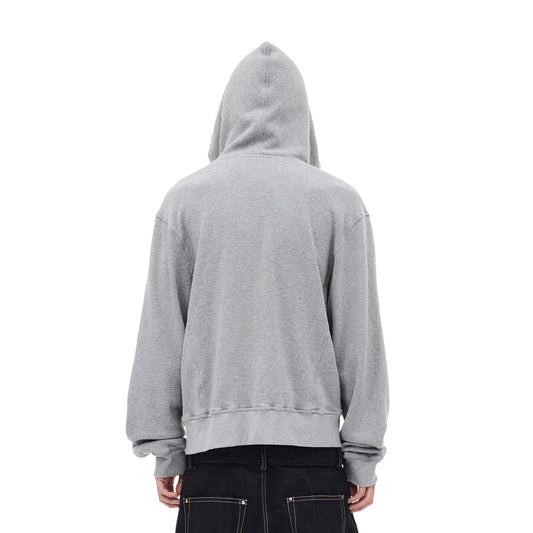 WHISTLEHUNTER Washed Waffle Studded Zip-Up Hoodie