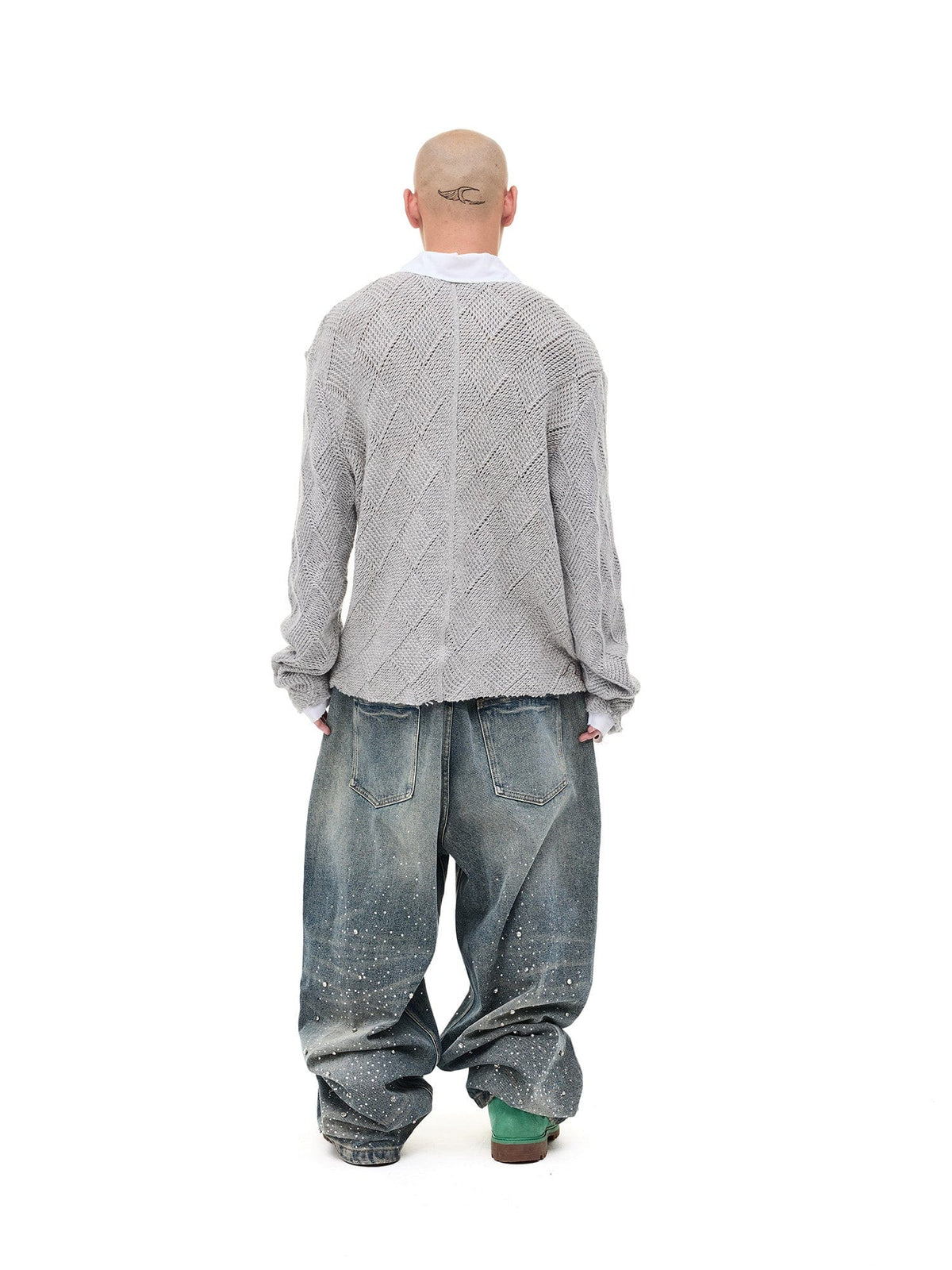 WHISTLEHUNTER Argyle Wool-Blend Polo Sweater