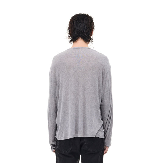 WHISTLEHUNTER Merino-Tencel Henley Graphic Long-Sleeve Tee
