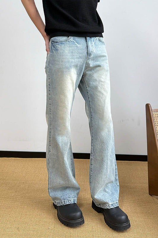 KREATE Classic Washed Straight-Leg Jeans