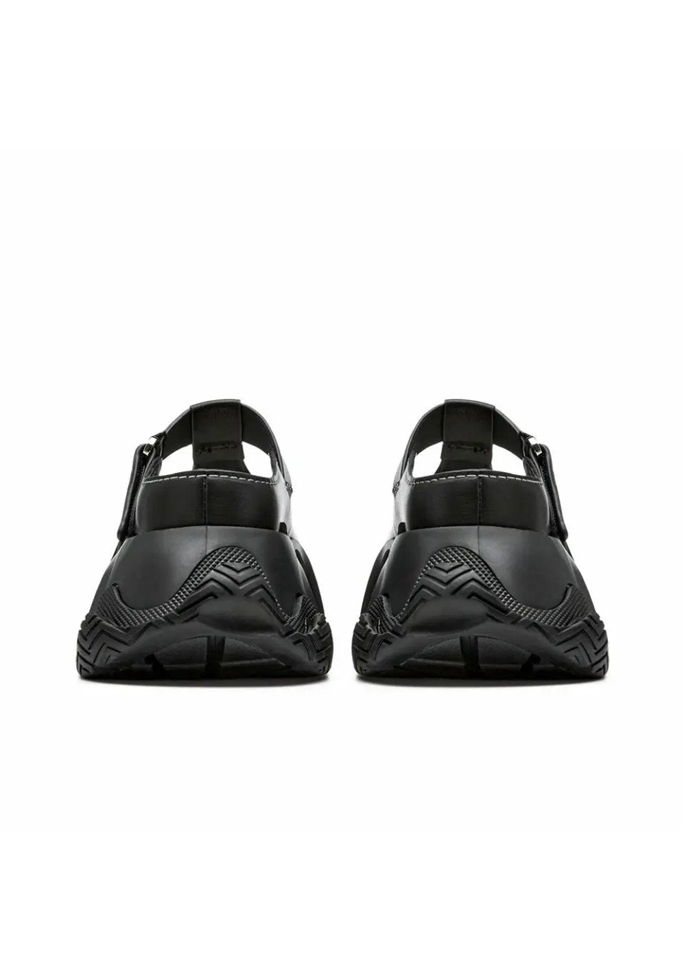 Black Platform Closed-Toe Slides
