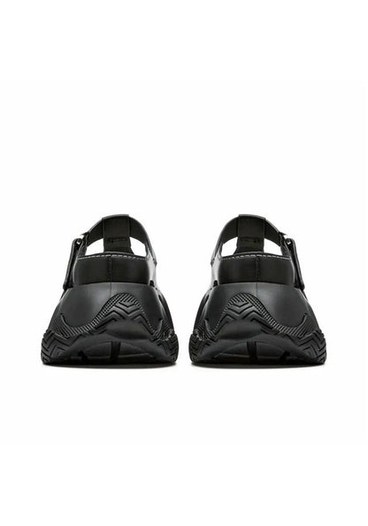 Black Platform Closed-Toe Slides
