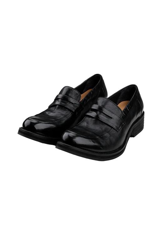 Pointed Leather Loafer Shoes