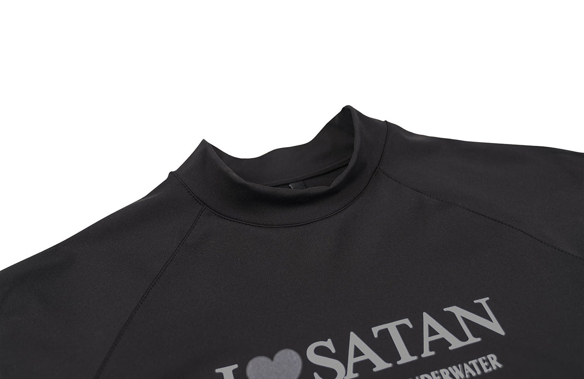 UNDERWATER Satan Racing Mock-Neck Long-Sleeve Tee