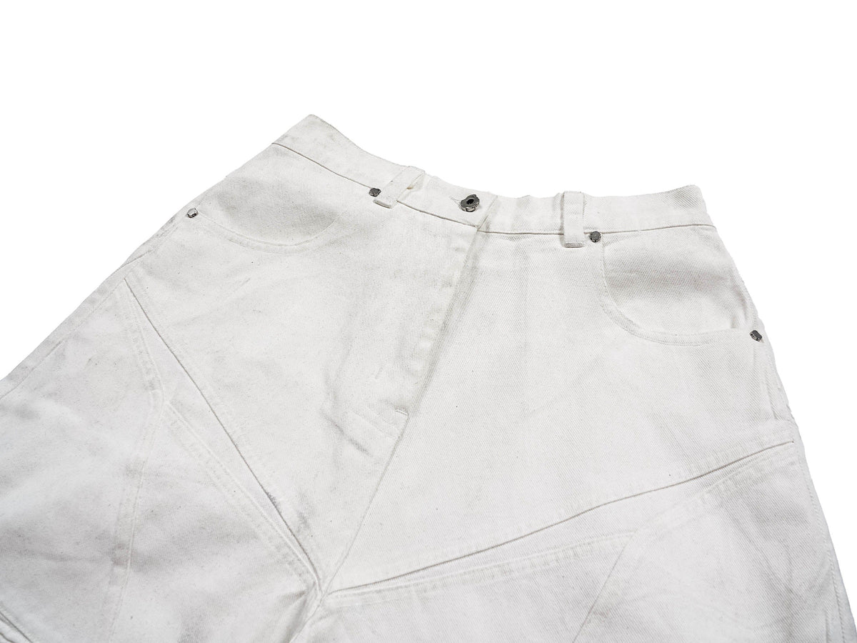 UNDERWATER Infernal Gaze Crinkled Waxed Wide-Leg Pants White