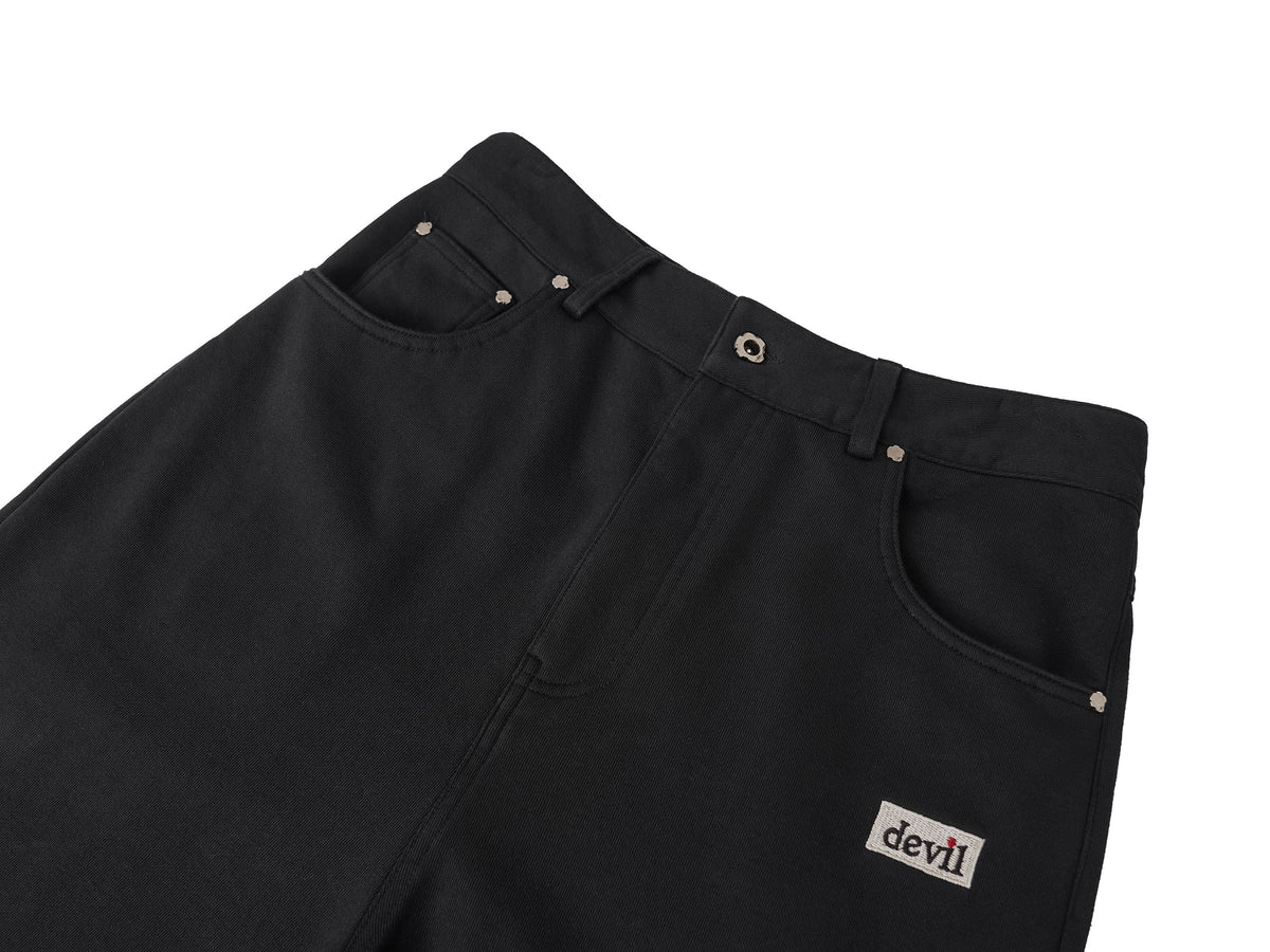UNDERWATER Devil Embroidery Straight-Leg Pants