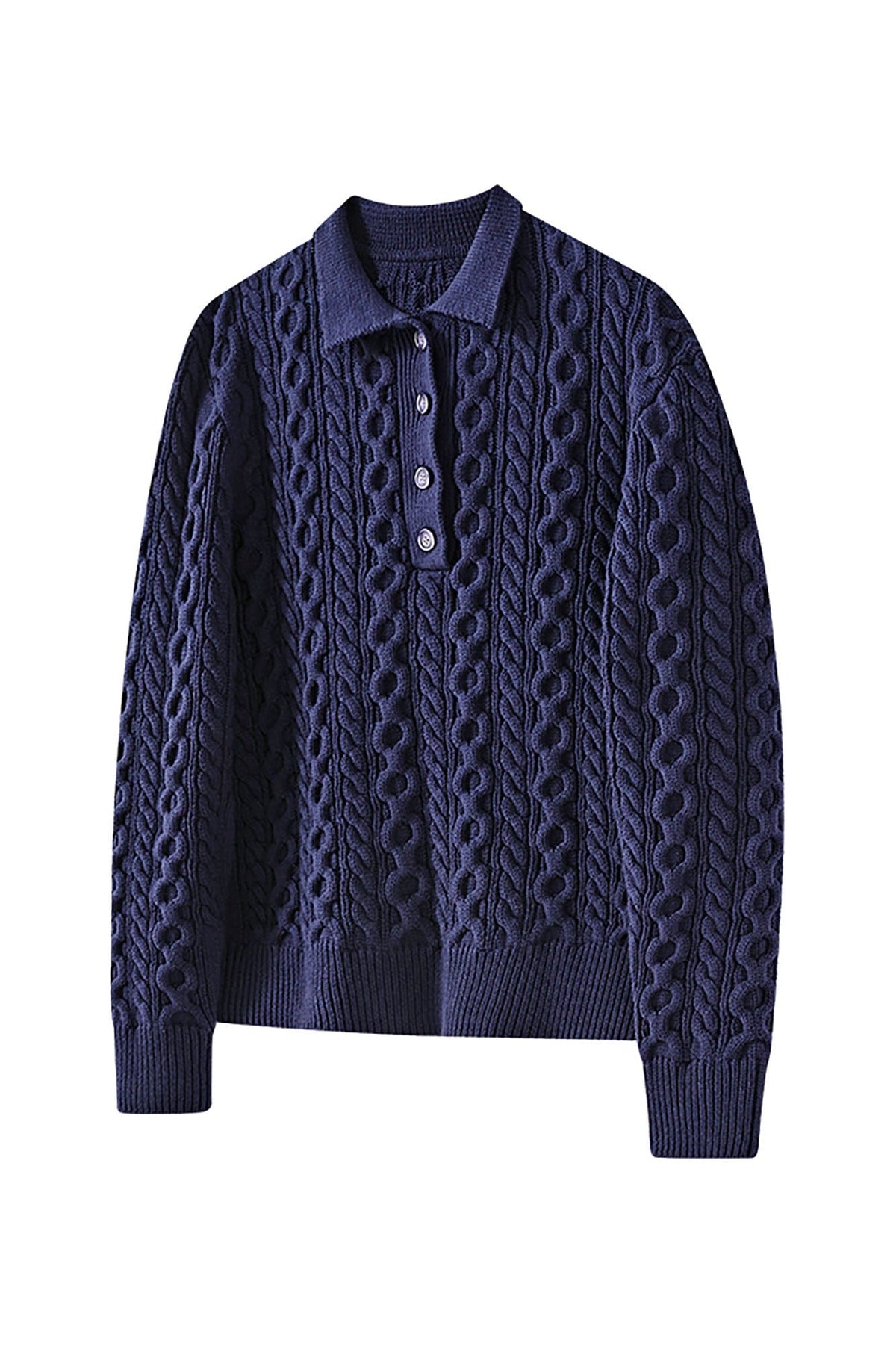 KREATE Cable Knit Polo Sweater