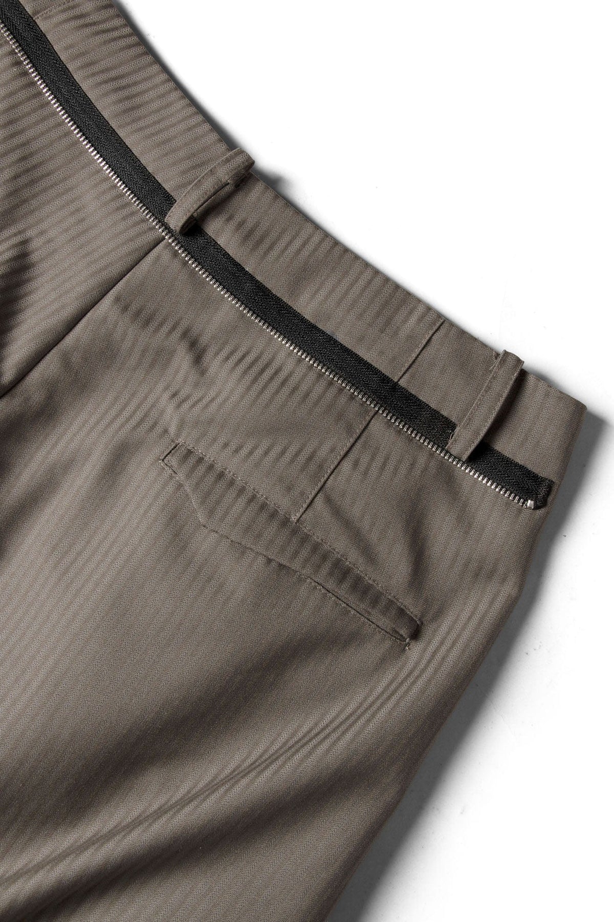 RELABEL Pinstriped Detachable-Scarf Oversized Pants Brown