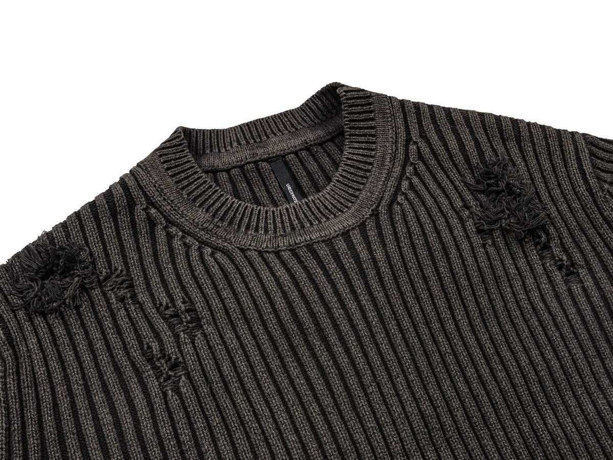 UNDERWATER Wasteland Ripped Sweater Charcoal