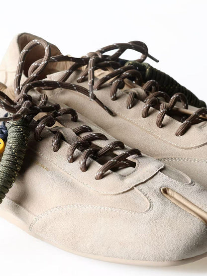 Khaki Suede Thin-Sole Tabi Sneakers