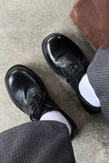 Platform Horsehide Derby Shoes