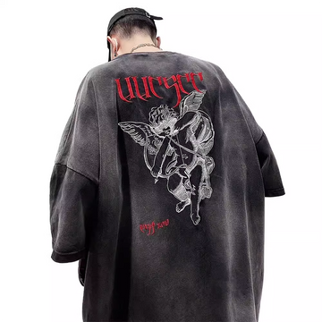 UUCSCC Retro Washed Embroidered Oversized Heavyweight T-Shirt