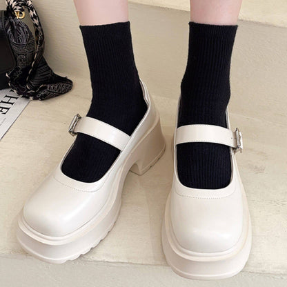 Low-Cut Platform PU Leather Shoes
