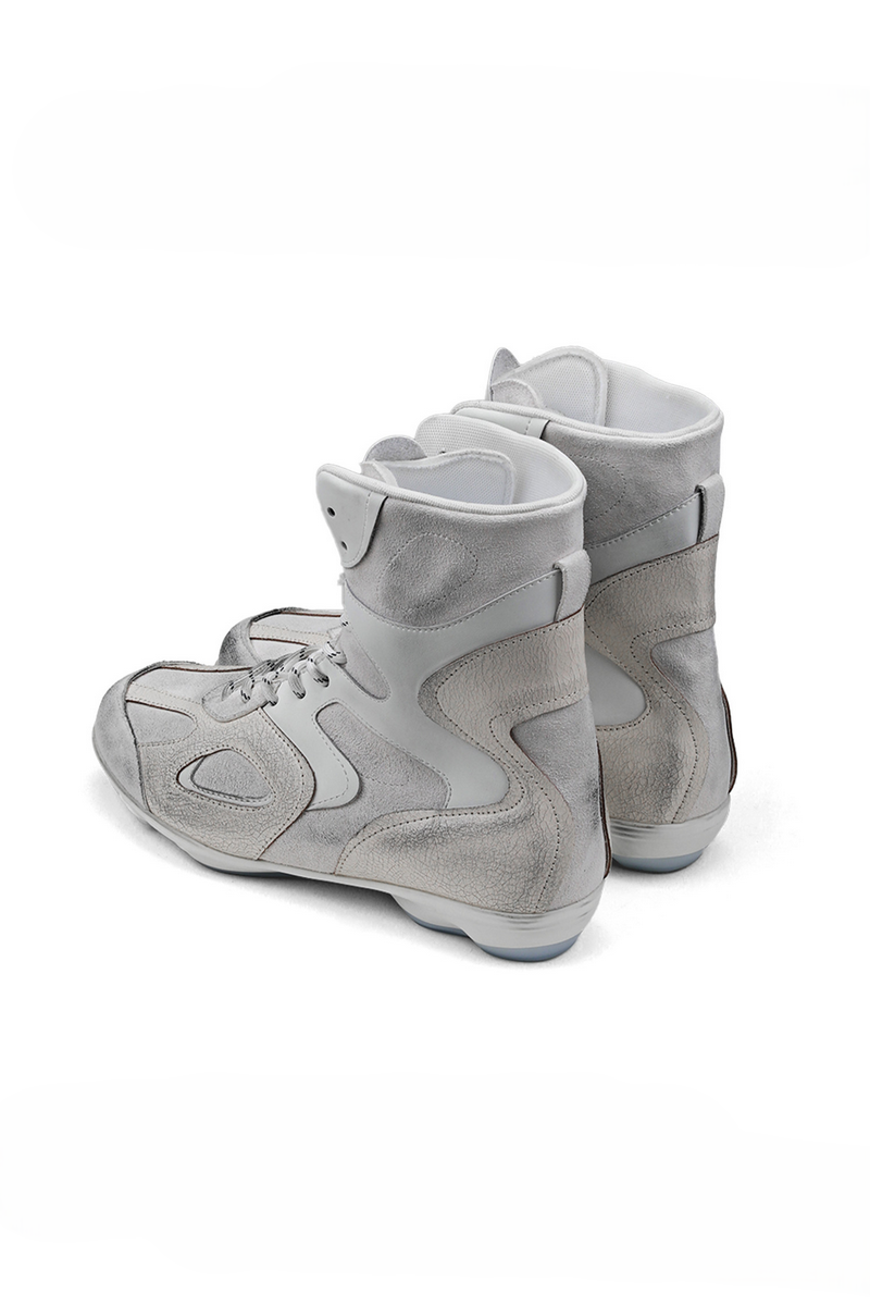 Distressed High Top Boxing Boots
