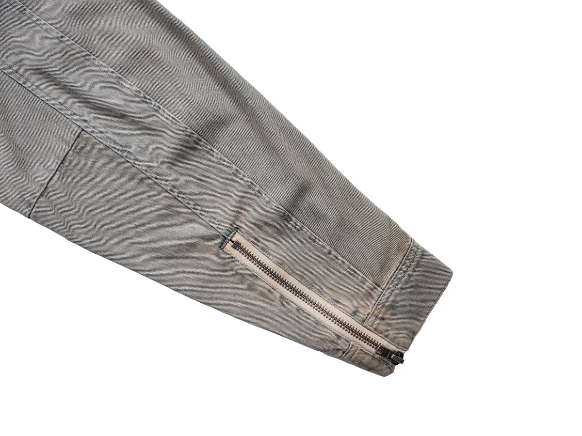 UNDERWATER Acid Wash Zipper Biker Jacket