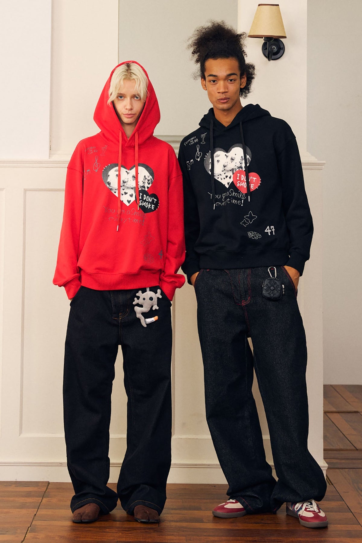 DONSMOKE Puppy Heart Doodle Hoodie