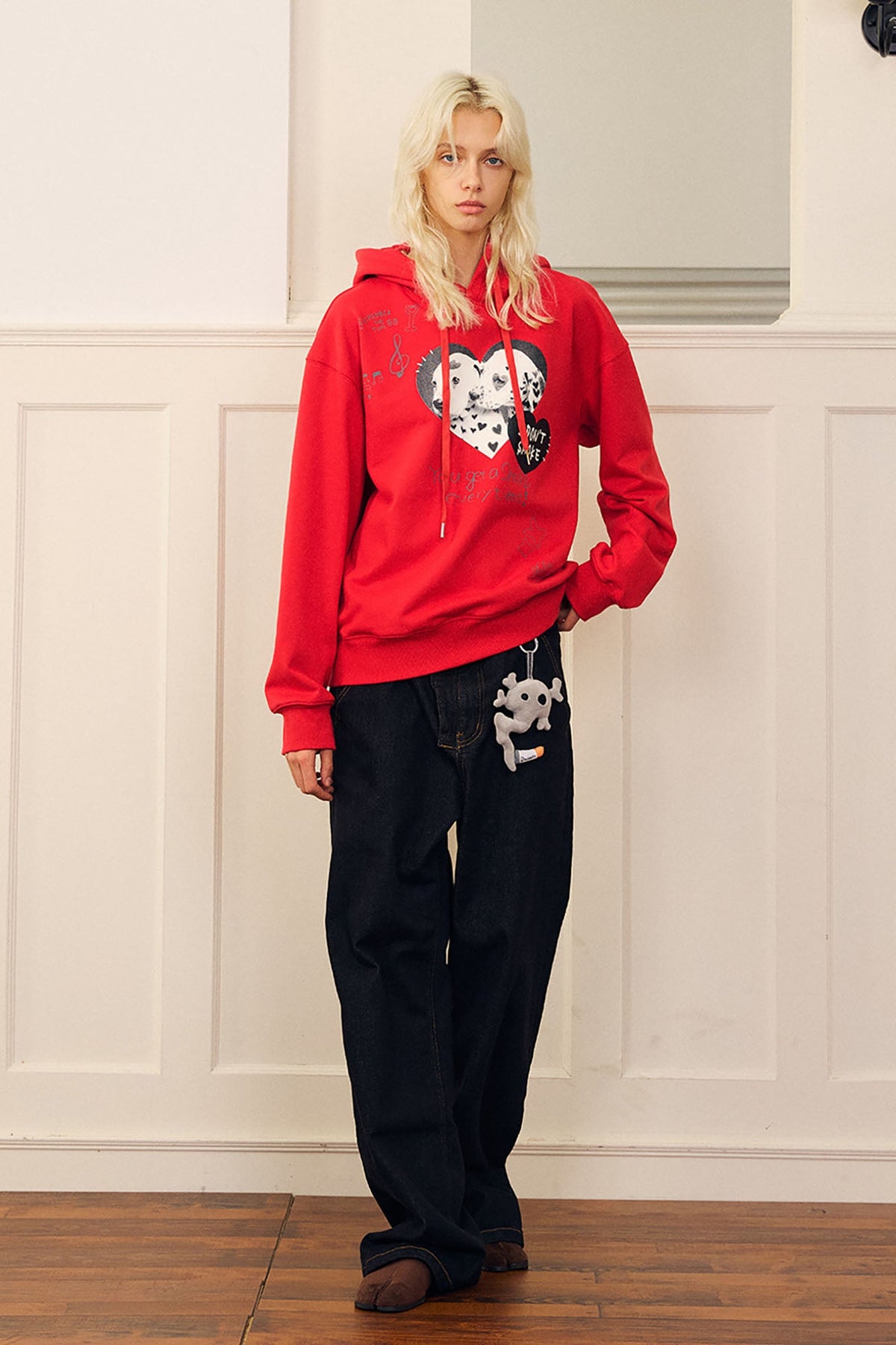 DONSMOKE Puppy Heart Doodle Hoodie