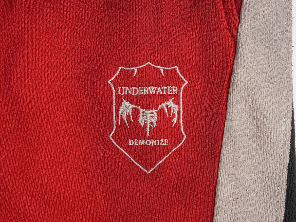 UNDERWATER Skeleton Distressed Contrast Panel Sweatpants