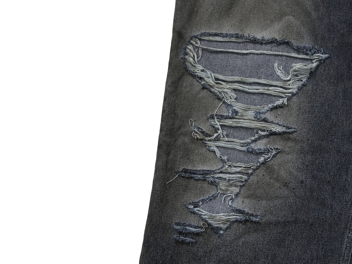 UNDERWATER Muddy Ripped Baggy Jeans