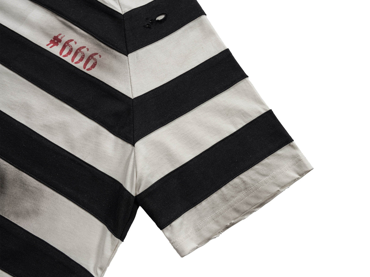 UNDERWATER The Jailbird Distressed Striped T-Shirt
