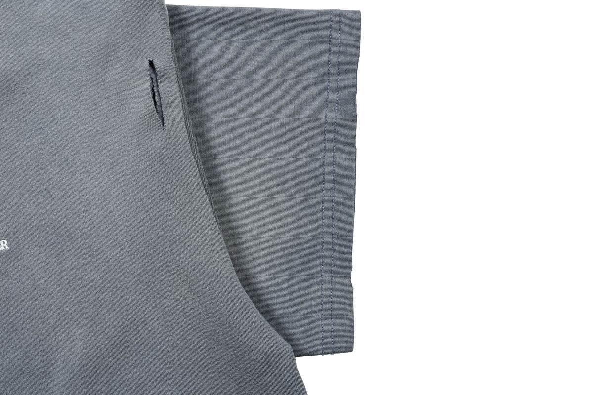 UNDERWATER Washed Ripped Gradient T-Shirt Blue