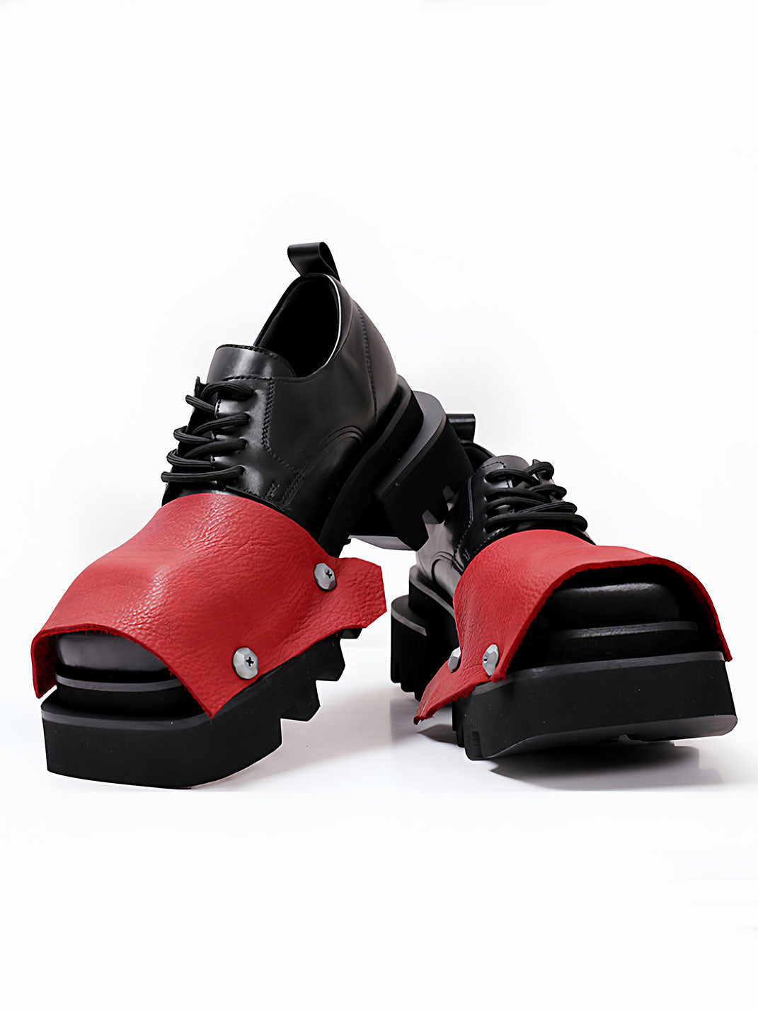 Black Trendy Square-Toe Derby Shoes