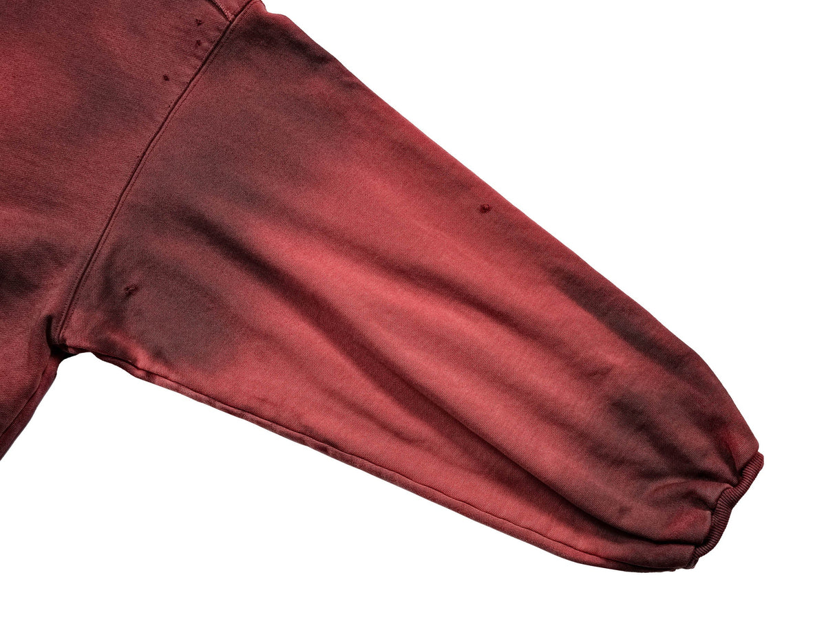UNDERWATER Ashen Ember Distressed Elevated Hoodie Red