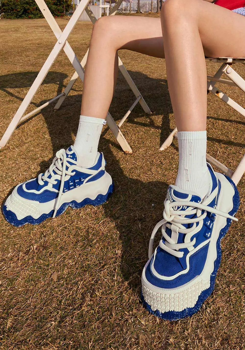 Blue Stellar Nova Chunky Sole Colorblock Sneakers