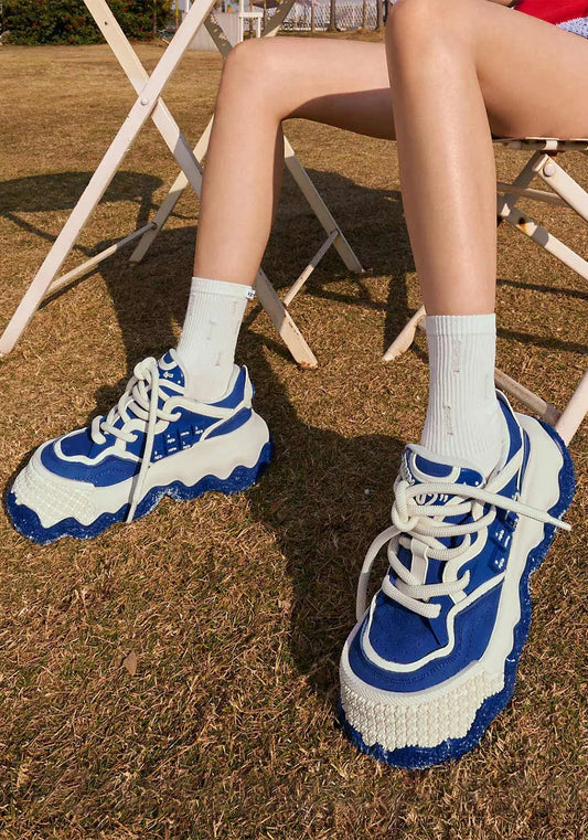 Blue Stellar Nova Chunky Sole Colorblock Sneakers