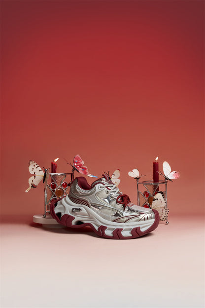Red Papillon Platform Sneakers