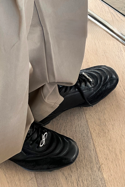 Horsehide Racing Trainer Sneakers