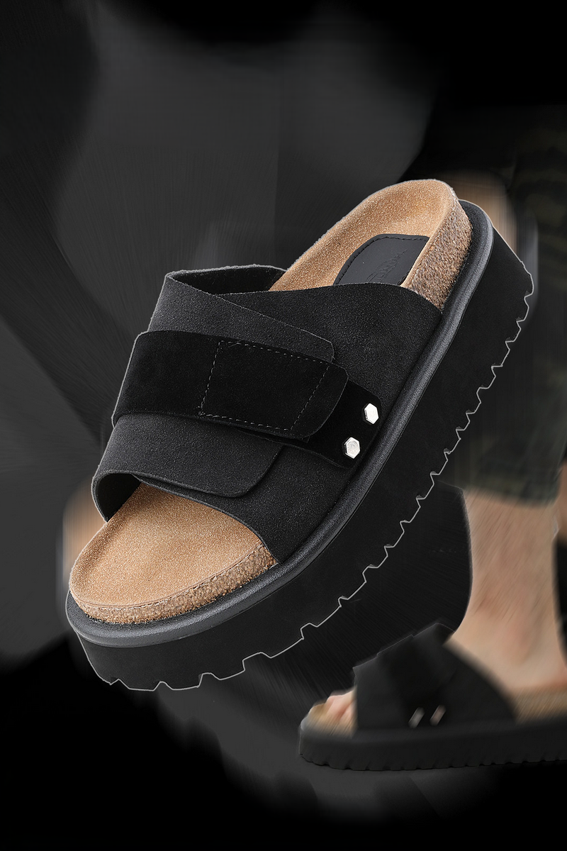 Velcro Leather Clog Sandals