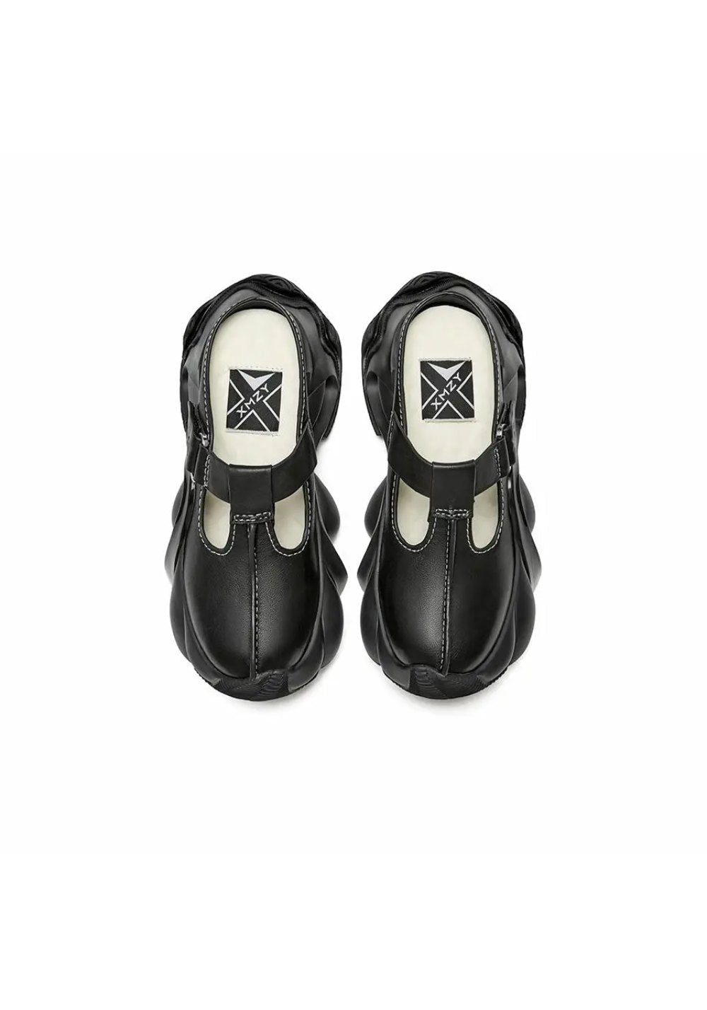 Black Platform Closed-Toe Slides