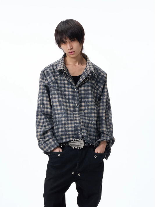 Patchwork Texture Check Shirt