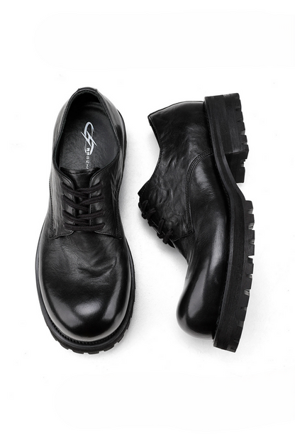 Washed Leather Derby Shoes