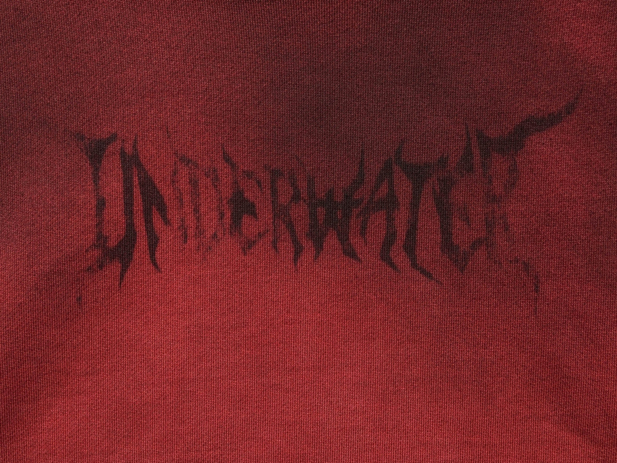 UNDERWATER Ashen Ember Distressed Elevated Hoodie Red