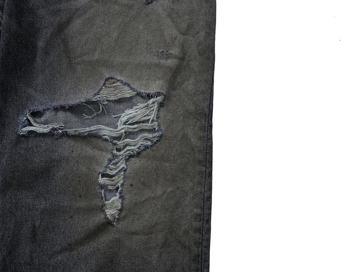 UNDERWATER Muddy Ripped Baggy Jeans