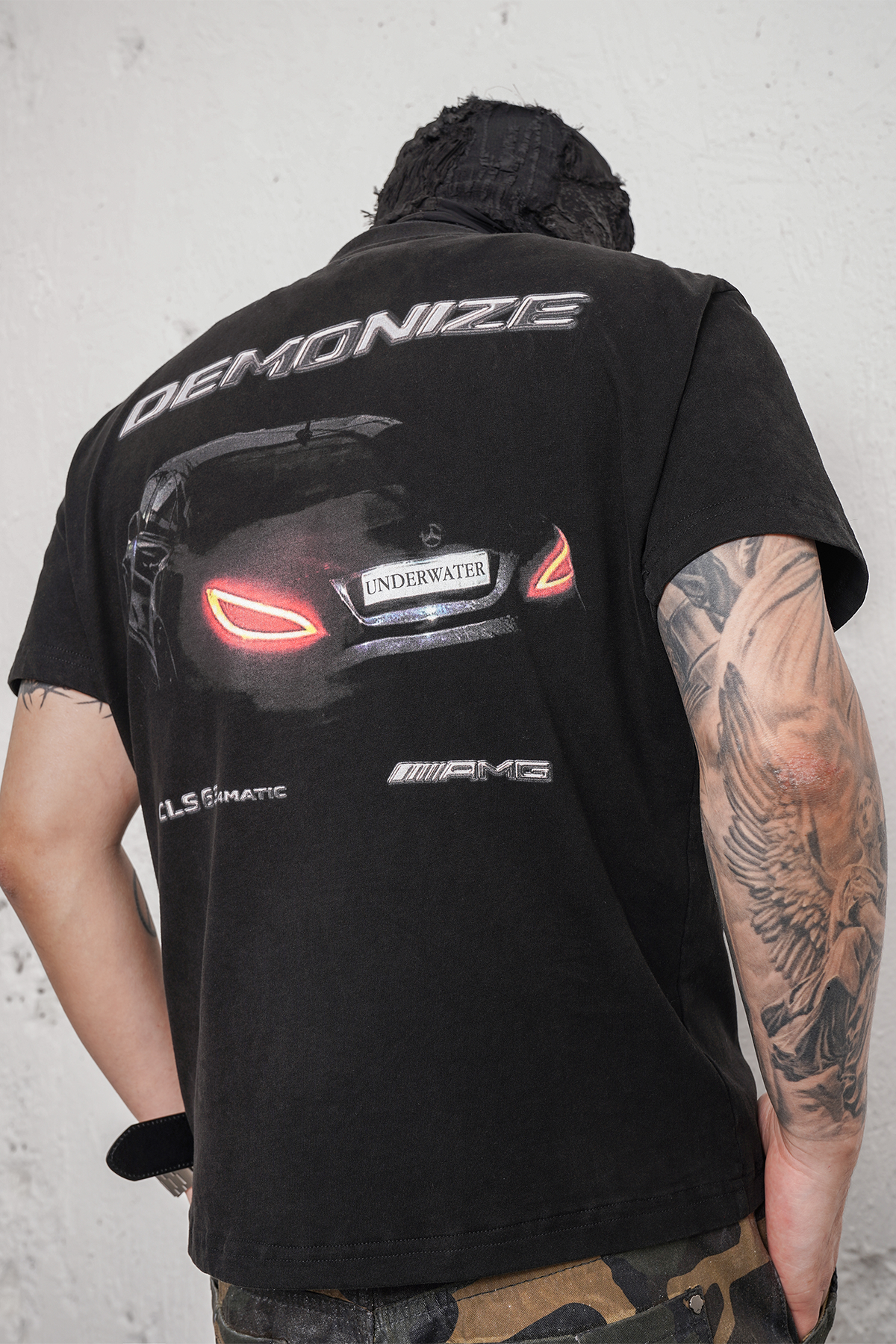 UNDERWATER Demon Eye Racing Graphic Washed T-Shirt